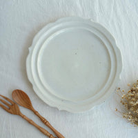 Hirokazu Furutani 古谷浩一 - White Flower Shaped 24.5cm Plate HF03