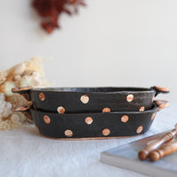 Akemi Suzuki 鈴木明美 - Dots Oval Baking Bowl - Large AS08