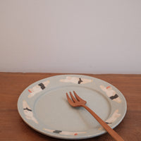 Aya Watanuki 綿貫彩 Round Plate - 20.5cm (Blue)