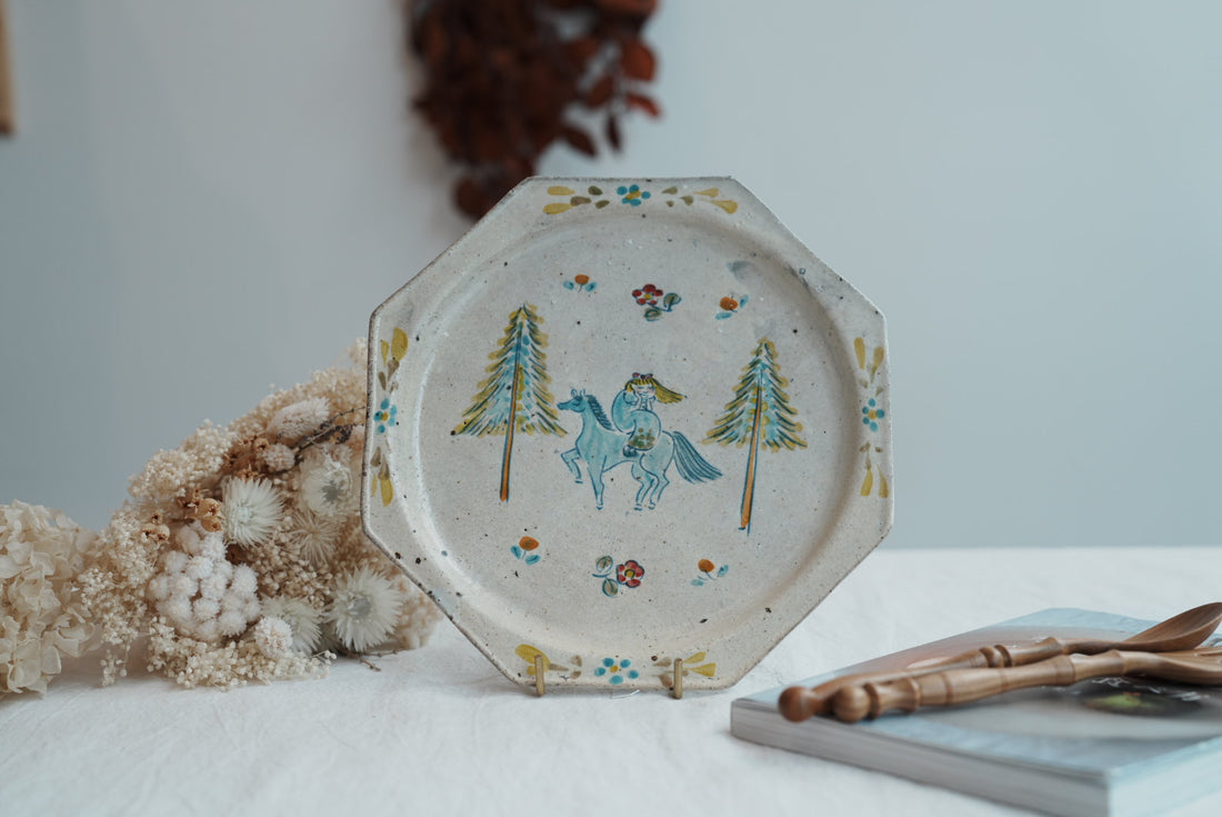 TATA Pottery Studio 田中大輝 & 田边桂- Slip Octagon Plate TP06 #1