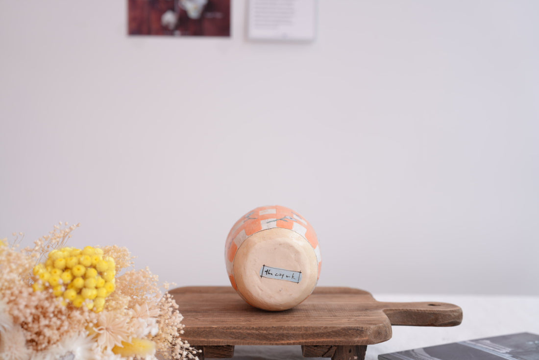 Cozy Nook - Checkered Pattern Mug with Round Bottom- CN20 #2