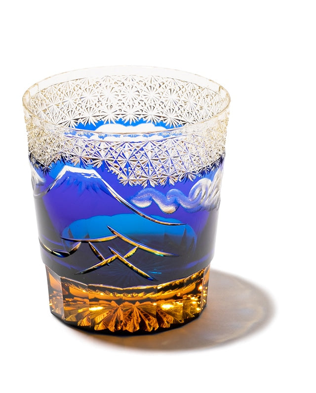 Harisho Yamada Glass - 山下白雨 Whiskey Crystal Glass- Blue