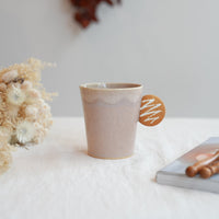TAMA10- Cookie Handle Mug - Peach & White Chocolate Syrup TA13