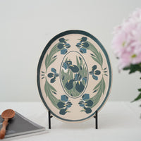 Shirogarasu Studio Blue Iris Oval Plate