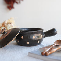 Akemi Suzuki 鈴木明美 - Dots Clay Pot with Handle AS06