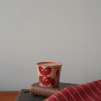 SiShuang Red Checked with Butterfly Coffee Cup