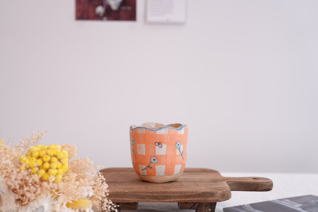 Cozy Nook - Checkered Pattern Mug with Round Bottom- CN20 #2