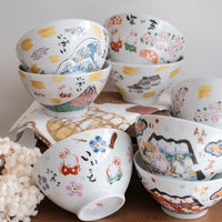 夕立窯 Fully Handmade Ramen Bowl - Sakura & Rabbit