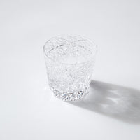 Edo Kiriko Whisky Glass Rock Glass "Large Chrysanthemum" White by Junichi Nabetani, Master of traditional crafts