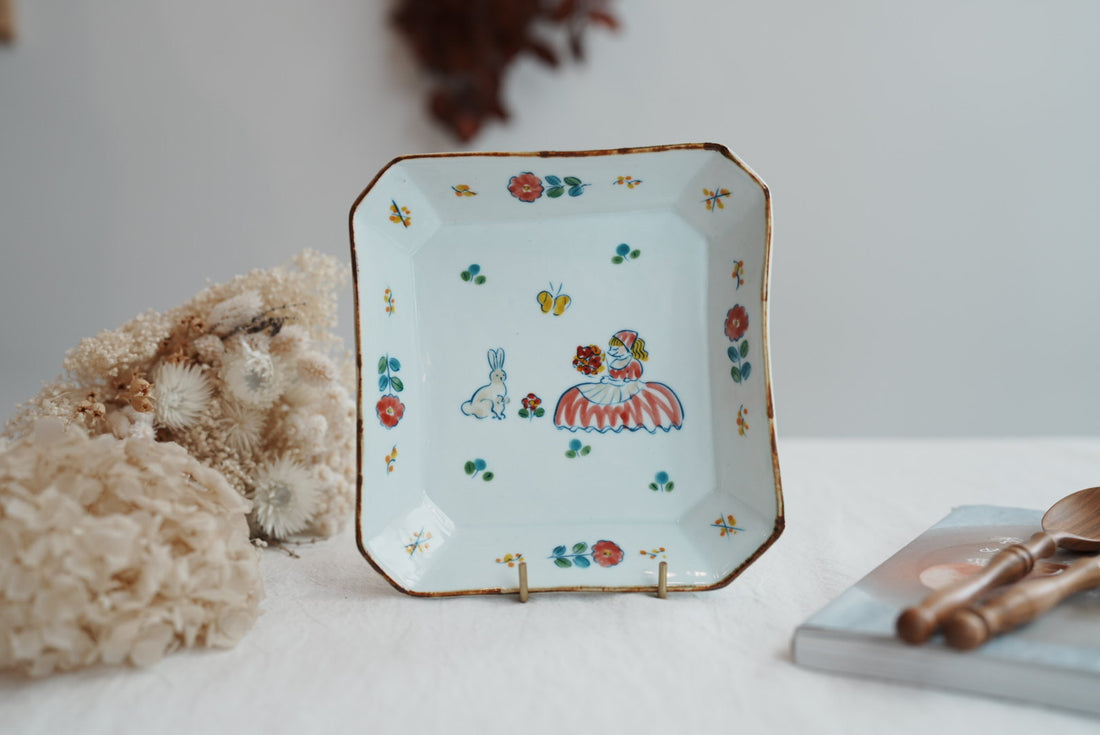 TATA Pottery Studio 田中大輝 & 田边桂- Porcelain Square Plate TP12