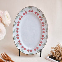 Kei Mitsumochi ミツ持啓 Oval Plate - Red Cherry KM01