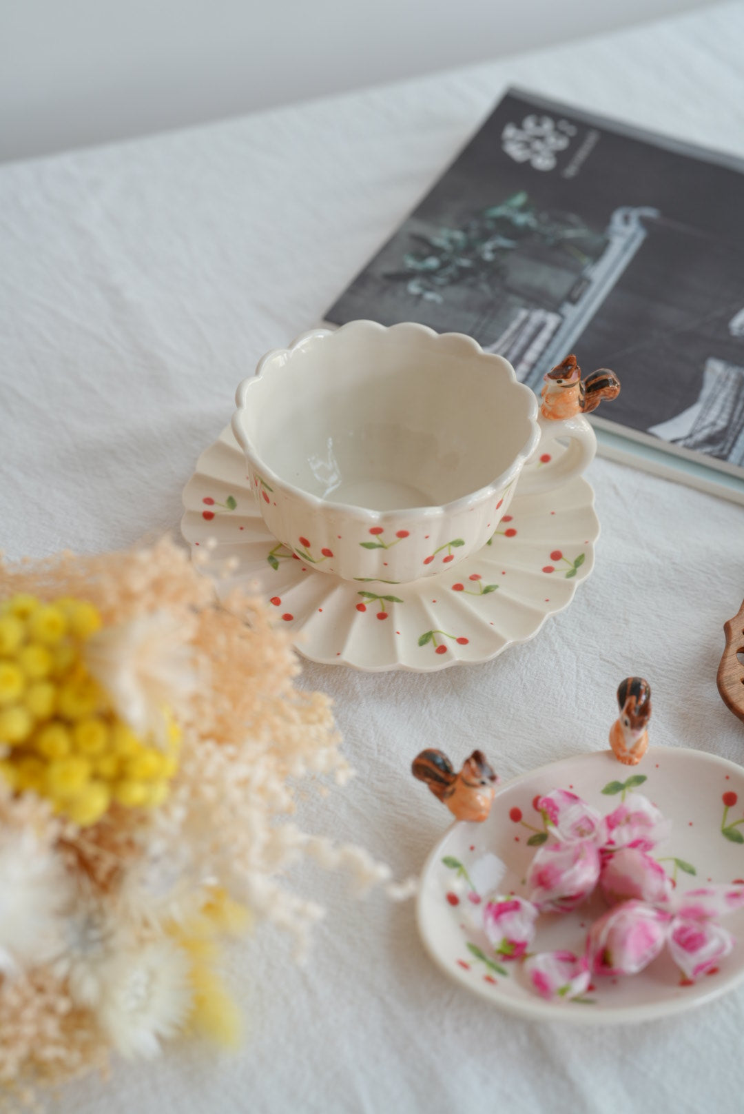 Sugar Poppo Mug with Saucer - Cherry SP18