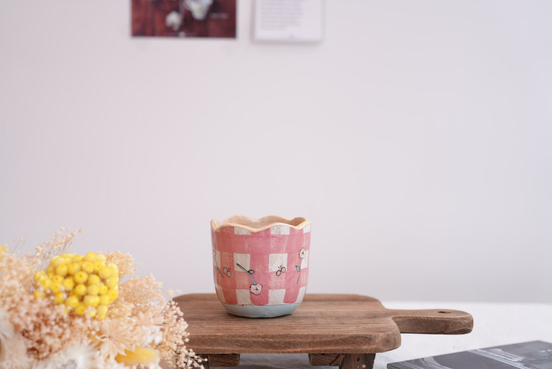 Cozy Nook - Checkered Pattern Mug with Round Bottom- CN20 #3