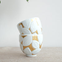 Natsumi Iino 飯野夏實 Small Sake Cup - White and Gold NI021