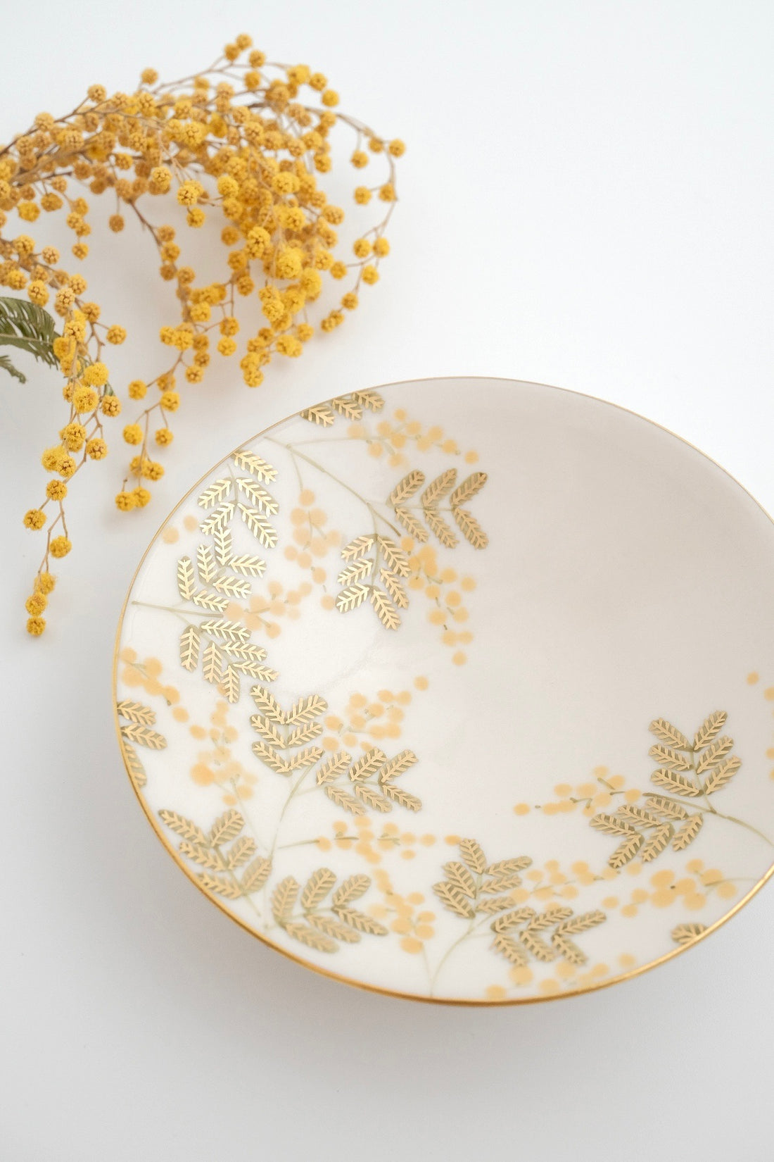 Natsumi Iino 飯野夏實 Gold Decor Small Plate - Mimosa NI002a
