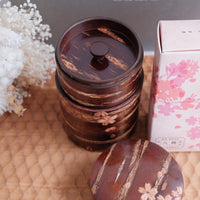 Yatsuyanagi Inlay Falling Sakura Akita Cherry Bark Work Tea Canister Gift Box