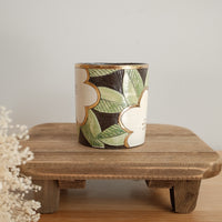 Cool Banana Black Pottery with Gold Detailing Mug - Flower