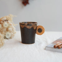 TAMA10- Cookie Handle Mug - Black & Chocolate Filling TA17