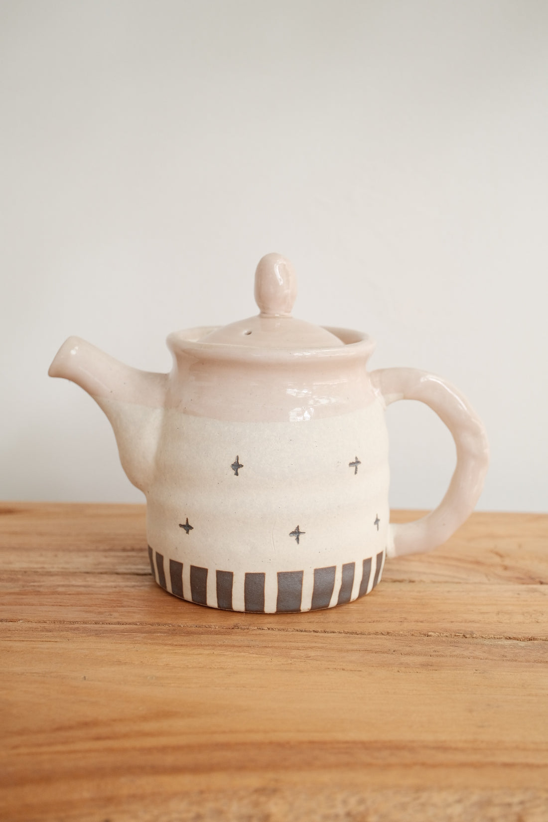 Mino Ware Coarse Pottery Teapot and Tea cup - Pink