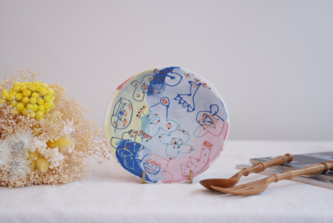 Hamasaka Naoko 浜坂尚子  Hand Painted Saucer - HN01 #3