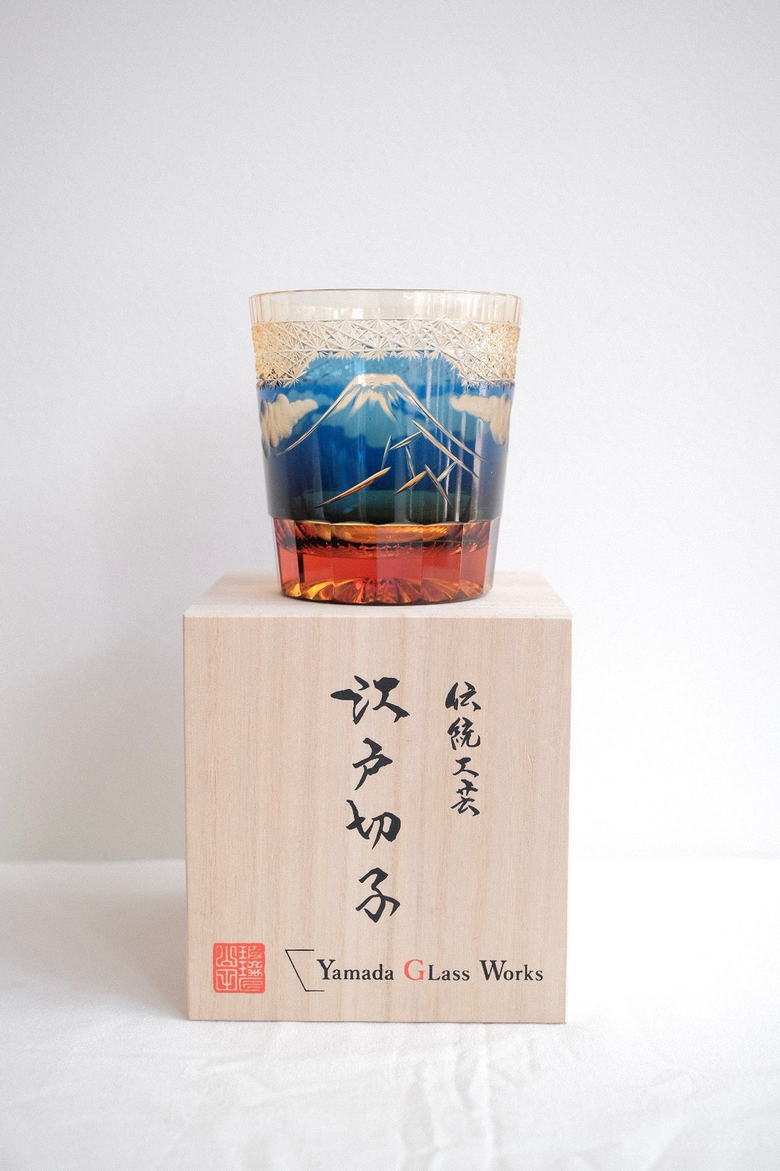 Harisho Yamada Glass - 山下白雨 Whiskey Crystal Glass- Blue