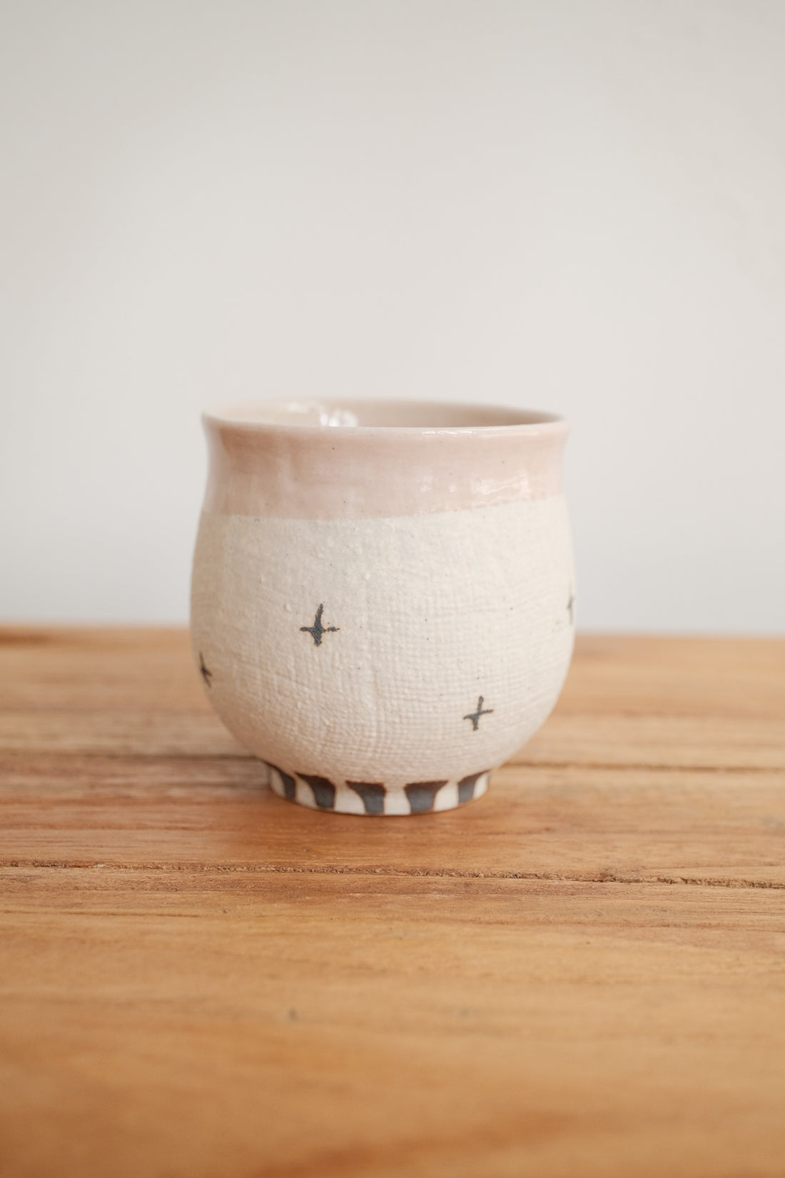 Mino Ware Coarse Pottery Teapot and Tea cup - Pink