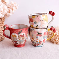 Asako Yamaguchi 山口麻子 Animal Tall Mug with Deco on Handle AI04