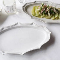 Mashiko Pottery Yoshizawa White Flower Shaped Long Plate