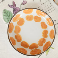 HASAMI Hand-painted Orange Heart Round Plate Collection
