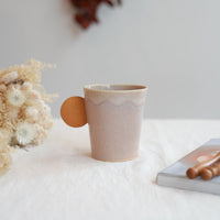 TAMA10- Cookie Handle Mug - Peach & White Chocolate Syrup TA13