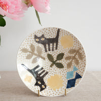 Natsumi Iino 飯野夏實 Medium Plate - Fish and Cat NI013