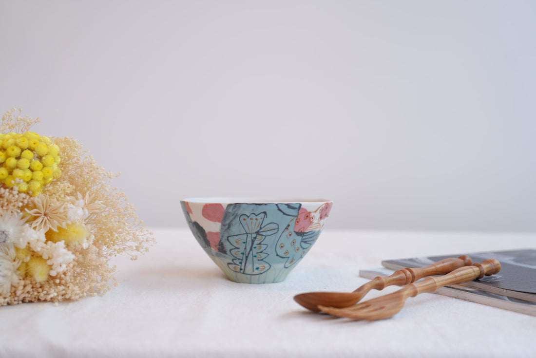 Hamasaka Naoko 浜坂尚子  Hand Painted Bowl - HN03 #7