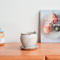 Satomi Motohashi 本橋里美 Bird Mug and Saucer - White SM16