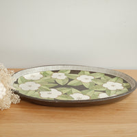 Cool Banana Black Pottery with Gold Detailing Large Oval Serving Plate