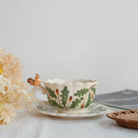 Sugar Poppo Mug with Saucer - Pinecone SP16