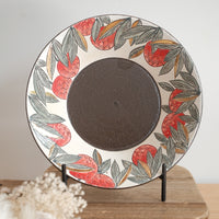 Cool Banana Black Pottery with Gold Detailing Round Deep Plate