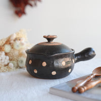 Akemi Suzuki 鈴木明美 - Dots Clay Pot with Handle AS06