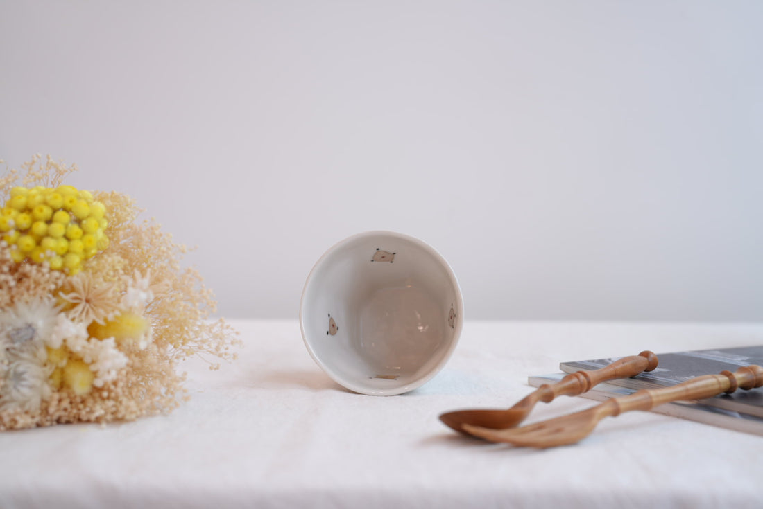 Hamasaka Naoko 浜坂尚子  Hand Painted Gold Deco Octagon Cup - HN09 #2