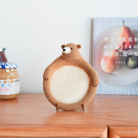Aya and Yoshiko Wool Felt Animal Coaster - Brown Bear YS03