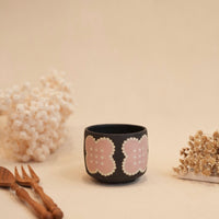 Kei Mitsumochi ミツ持啓 Flower with Black Background Mug - Pink KM61