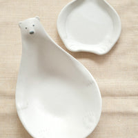 Mashiko Pottery Yoshizawa Polar Bear Mini Plate