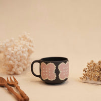 Kei Mitsumochi ミツ持啓 Flower with Black Background Mug - Pink KM61
