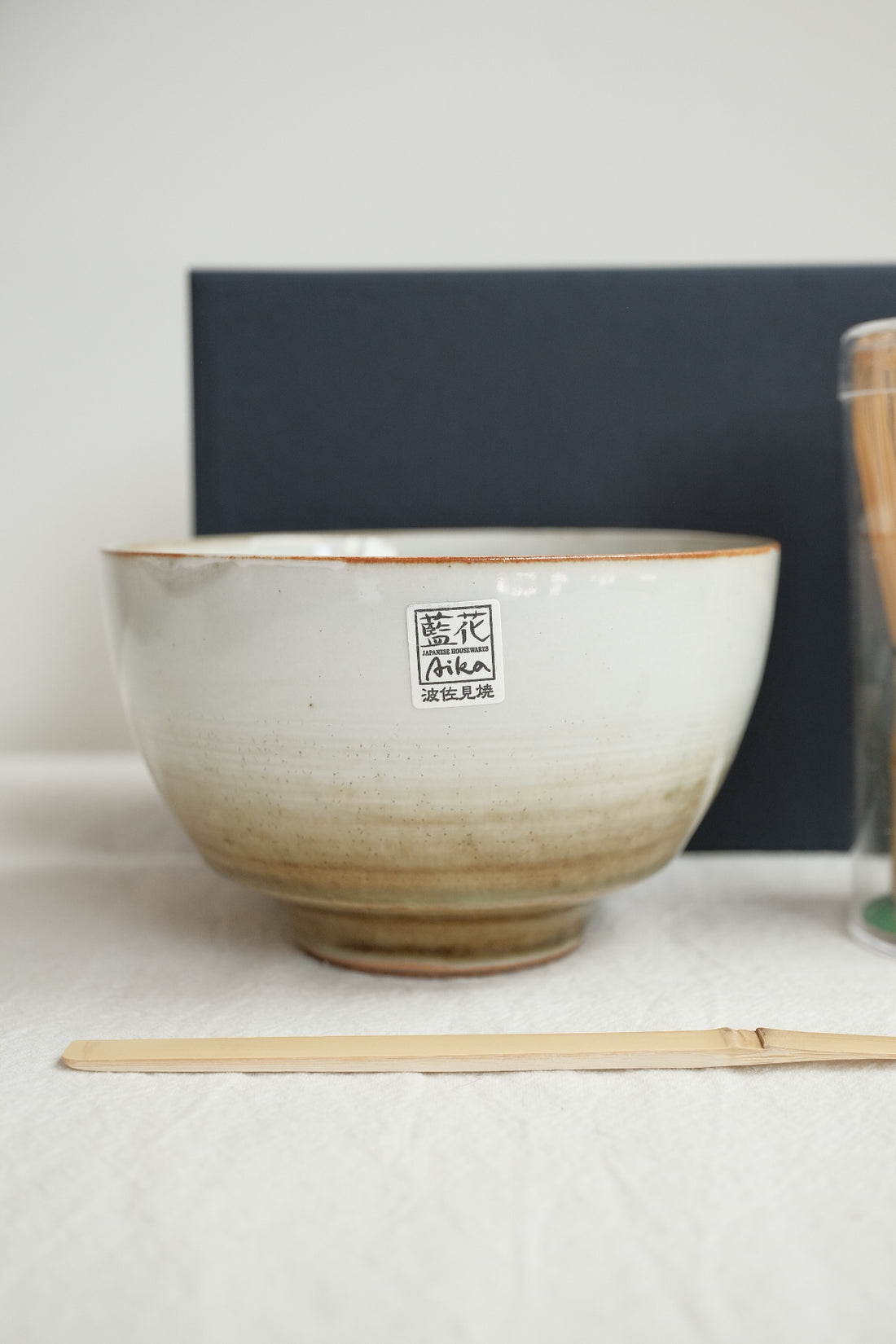 Hasami ware Japanese Matcha Bowl & Matcha Whisk Set of 3