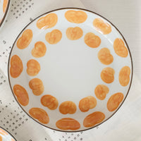 HASAMI Hand-painted Orange Heart Round Plate Collection