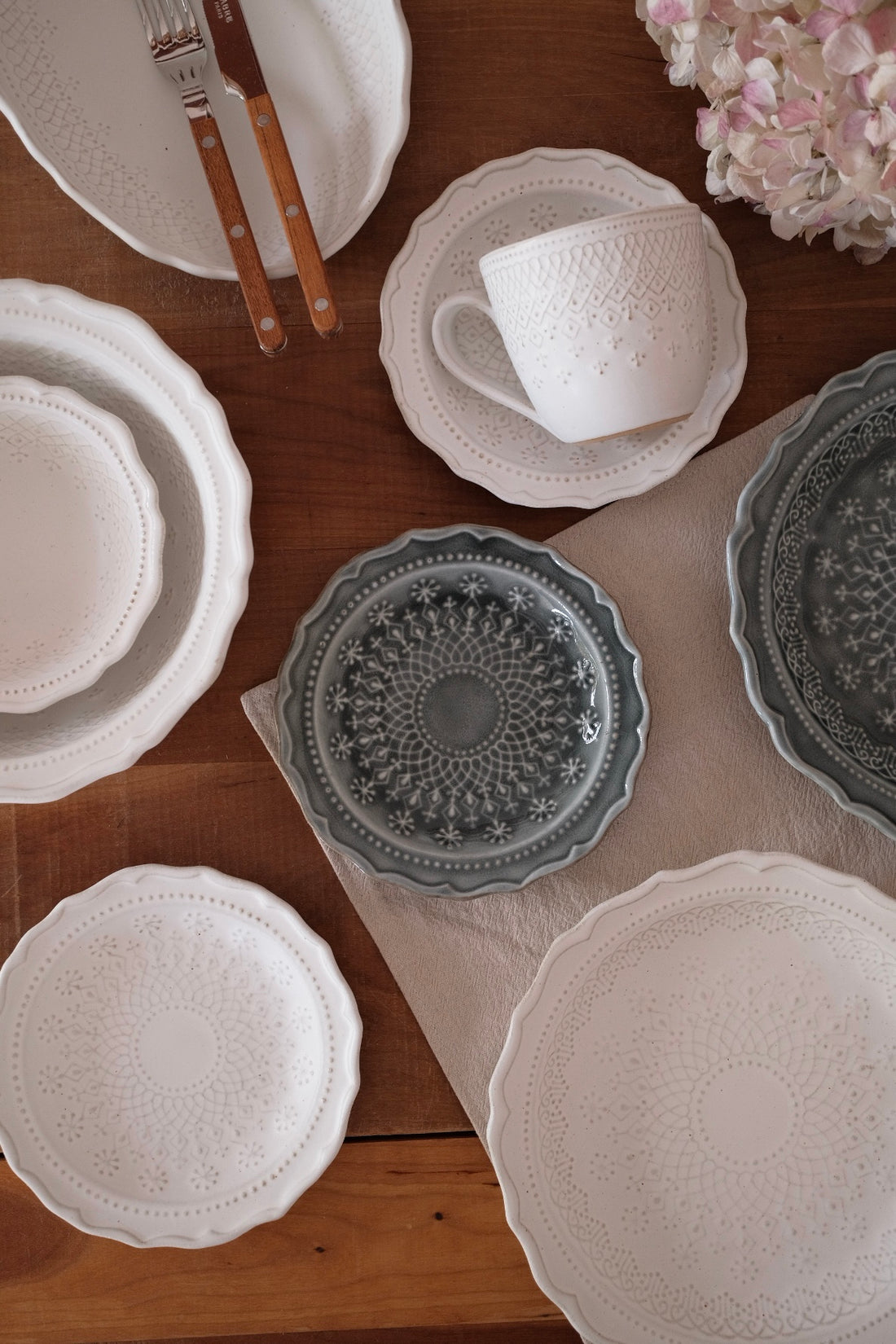 Mashiko Ware White Lace Collection