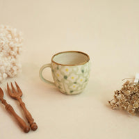 Makiko Sato 佐藤牧子- Green Mixed Pattern Round Mug MS11