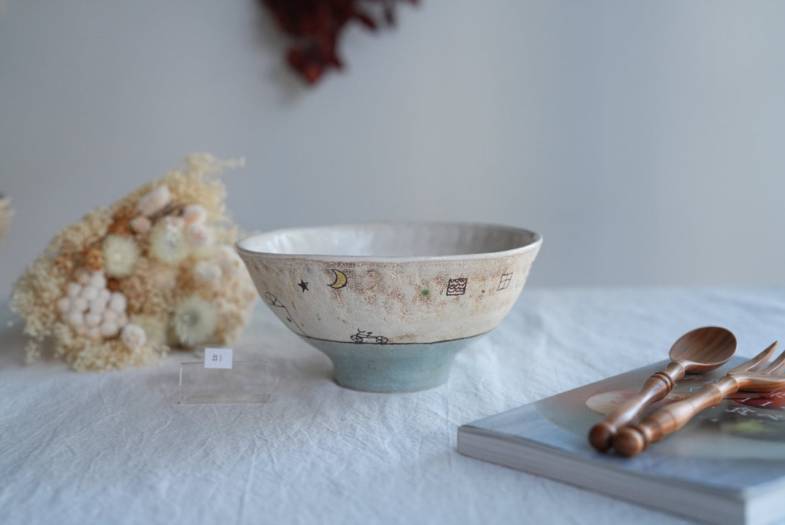 Akemi Suzuki 鈴木明美 - White Wall Collection - Ramen Bowl AS30