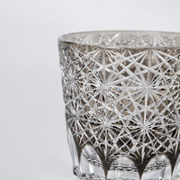 Edo Kiriko Whisky Glass Rock Glass "Large Chrysanthemum" Black by Junichi Nabetani, Master of traditional crafts