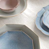 Norio Nakabayashi 中林範夫 Floral Shaped Deep Plate - Blue NN04