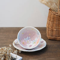 Seto Ware Flower Coffee Cup With Saucer